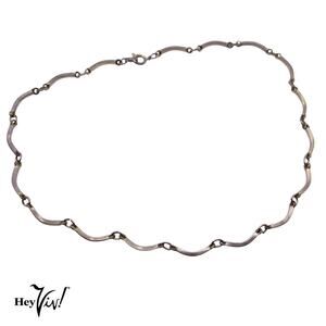 Vintage Choker Necklace w Linked Delicate Curved Pieces 15" Long - Hey Viv